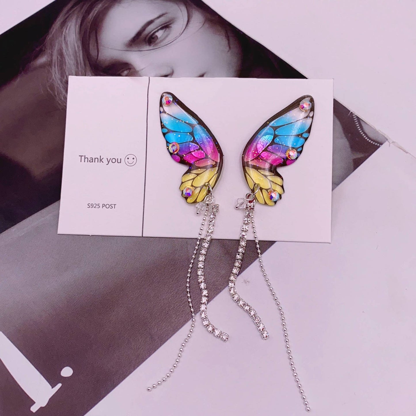 Personalized three-dimensional butterfly earrings