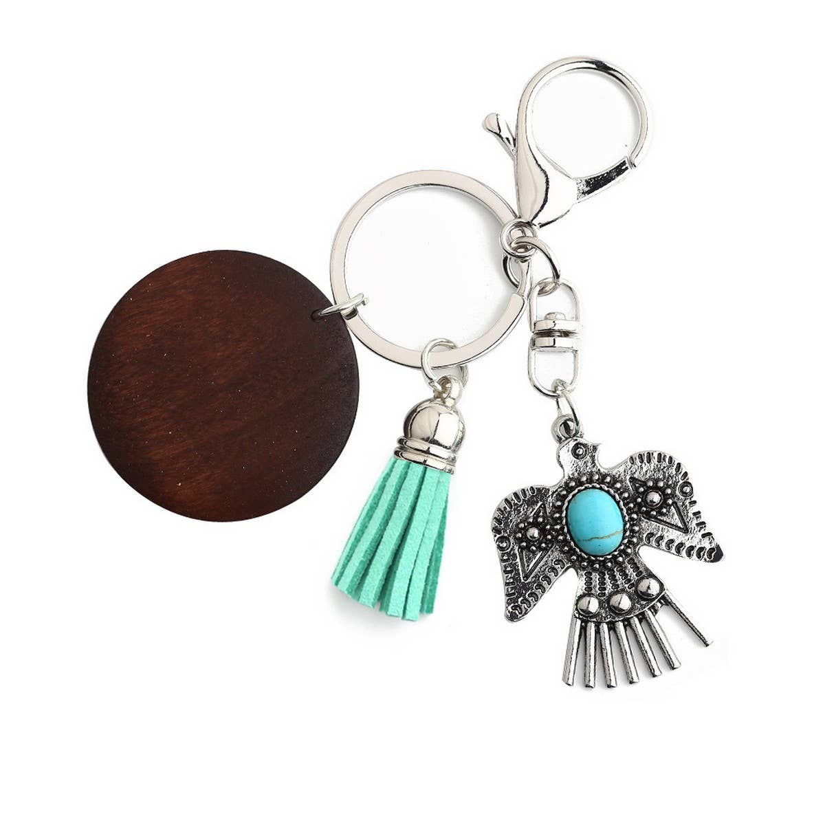 Boho Western Eagle Keychain with Alloy Pendant_CWAB5086