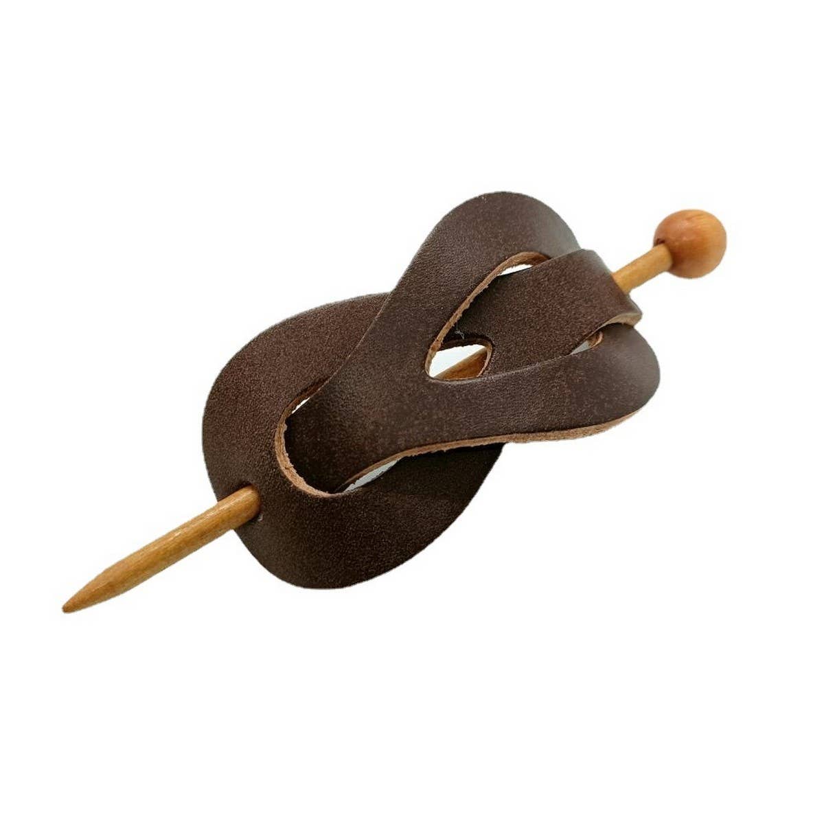Vintage 8-Shape Hairpin in Crazy Horse Leather