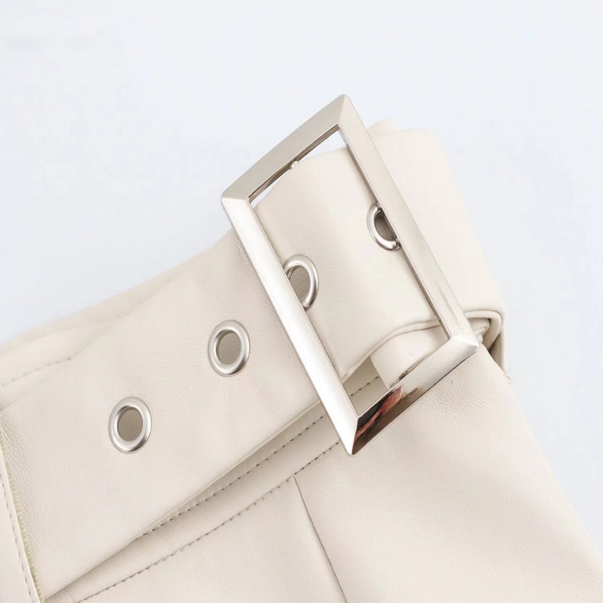 Casual Faux Leather Midi Skirt, Trendy French Look_CWDSD8354