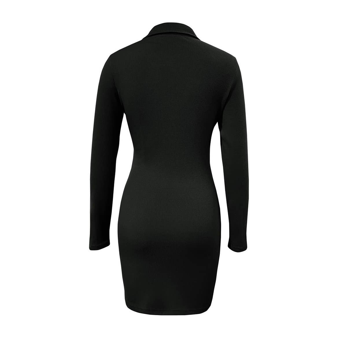 LAPEL SINGLE BREASTED WAIST KNIT DRESS