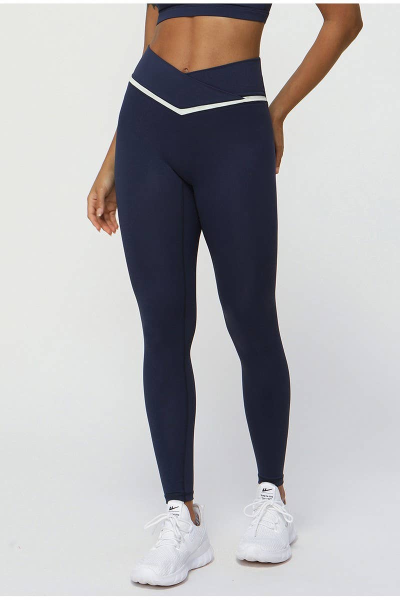 CWBLP1231_CONTRAST COLOR V WAIST TIGHT SPORTS 90% PANTS