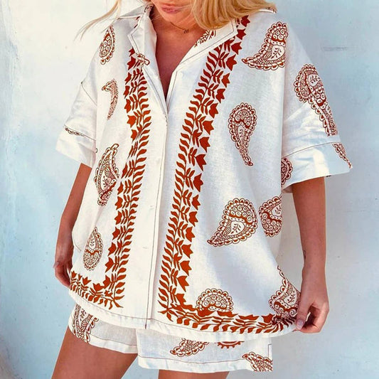 SHIRT TOP FASHION CASUAL SHORTS SUIT