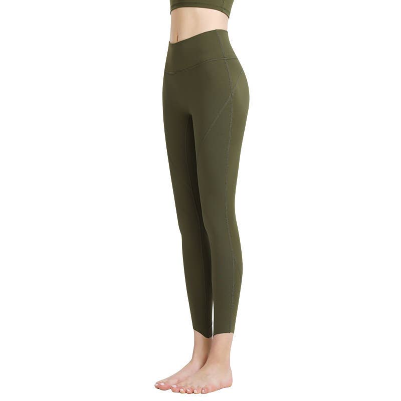 High-waisted sports running tight-fitting pants