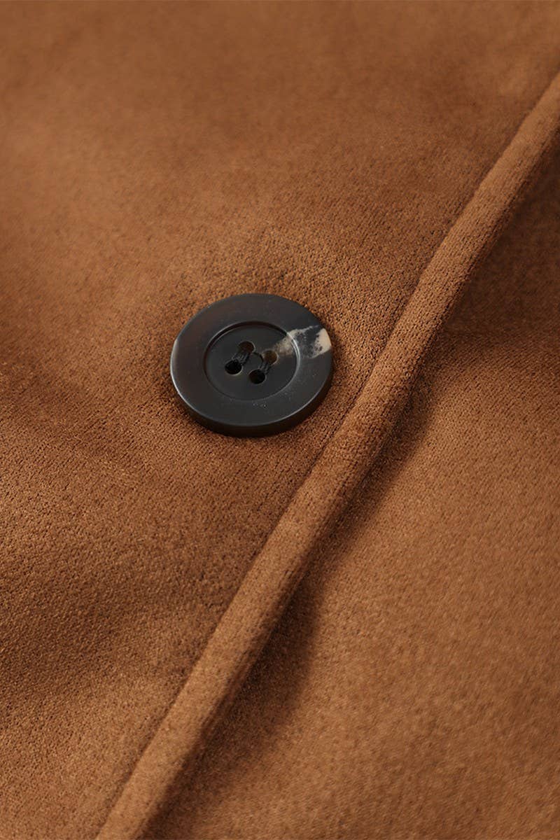 CWOCO0963_BROWN FROSTED LAPEL POCKET SINGLE-BREASTED JACKET
