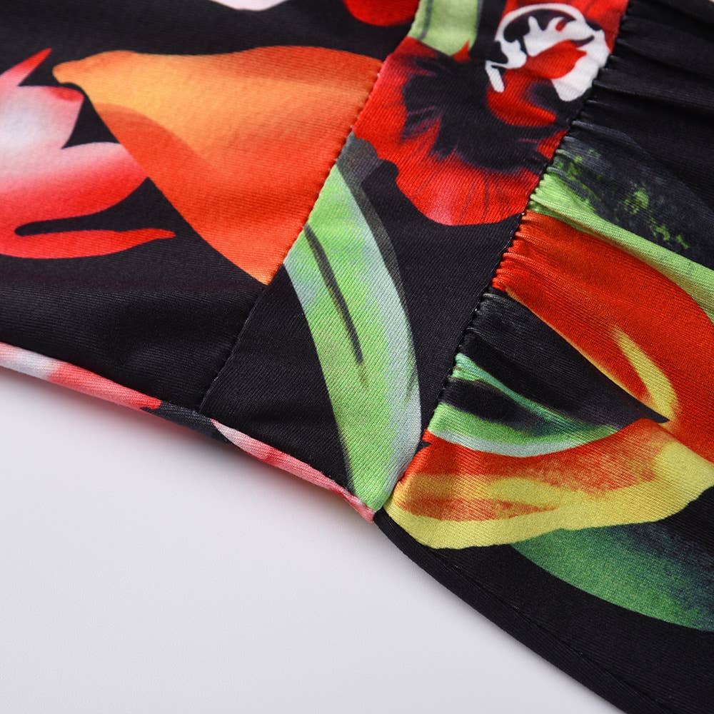 Bohemian Floral Print Spaghetti Strap Long Dress_Cwdmd5296