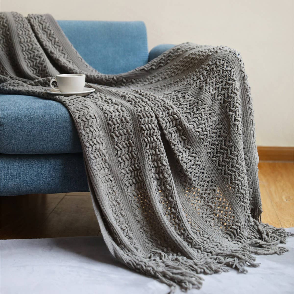 SOFT WARM CHUNKY KNIT BLANKET THROW_CWMM0195