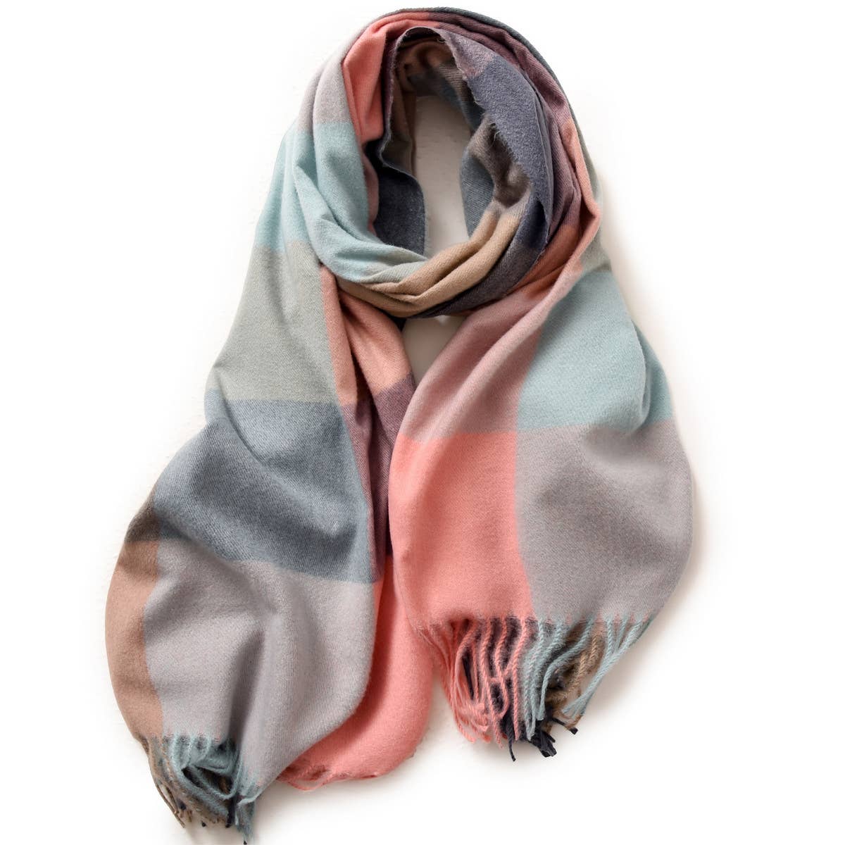 Elegant Plaid Shawl - Winter Scarf for Women