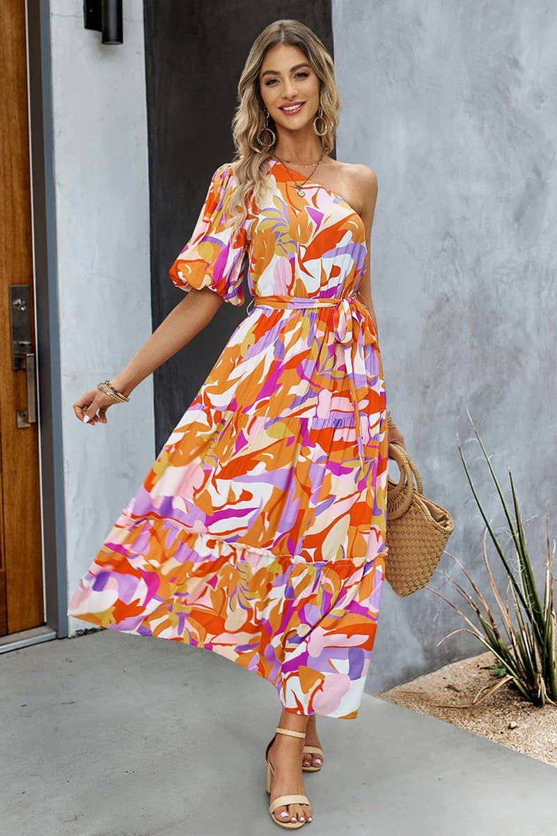 CWDMD4609_SUMMER ELEGANT ONE-SHOULDER MAXI DRESS