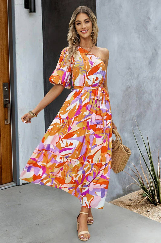 CWDMD4609_SUMMER ELEGANT ONE-SHOULDER MAXI DRESS