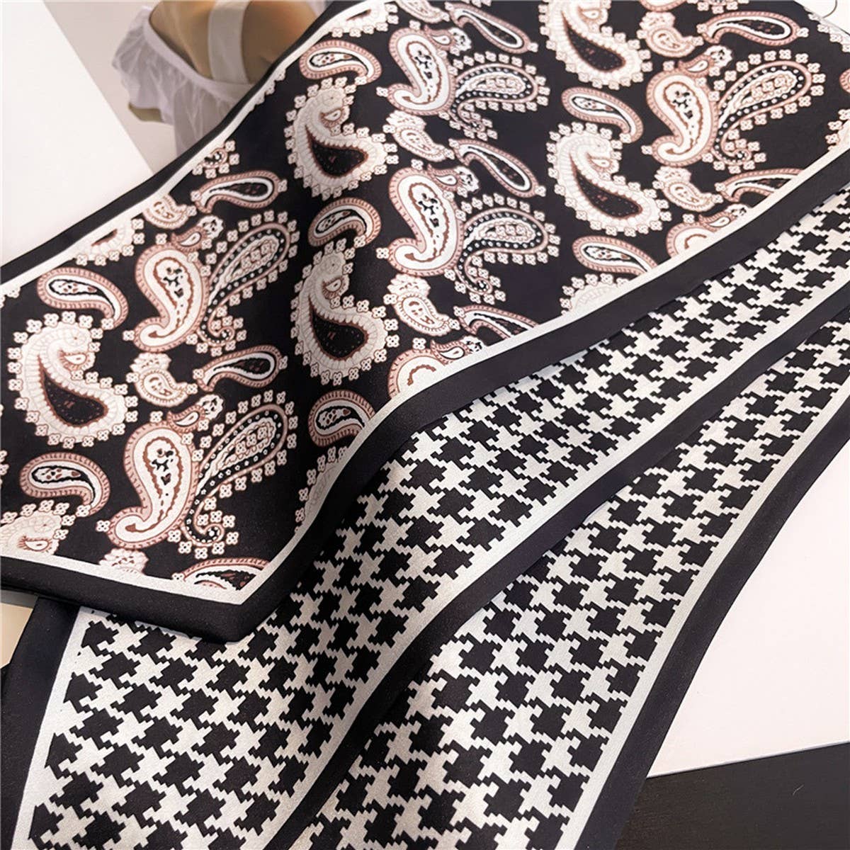 Skinny Silk Scarf for Hair, Neck or Bag Wrap_CWASC1512🎗️