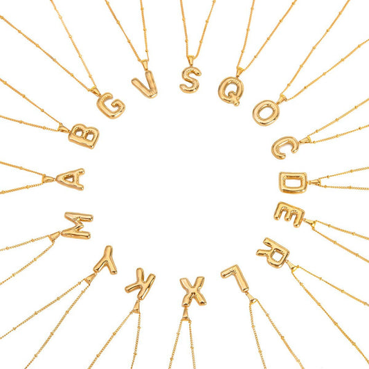 NICHE ALL-MATCH TEMPERAMENT GLOSSY LETTER NECKLACE_CWAJE1893