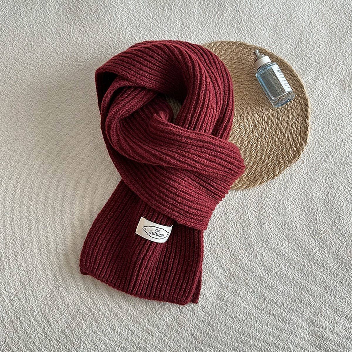Solid Color Knit Scarf - Unisex Winter Essential_CWASC2280