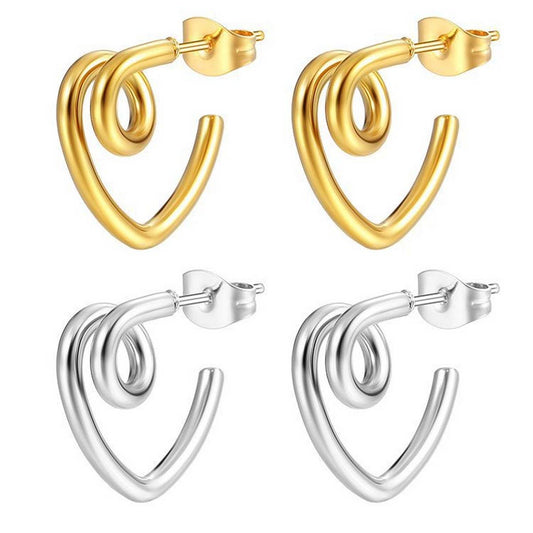 18K GOLD LOVE  HEART EARRINGS FOR WOMEN_CWAJE0555