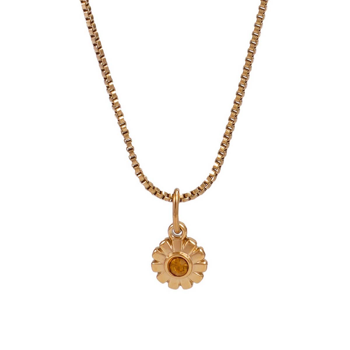 Minimalist Stainless Steel Monthly Stone Necklace