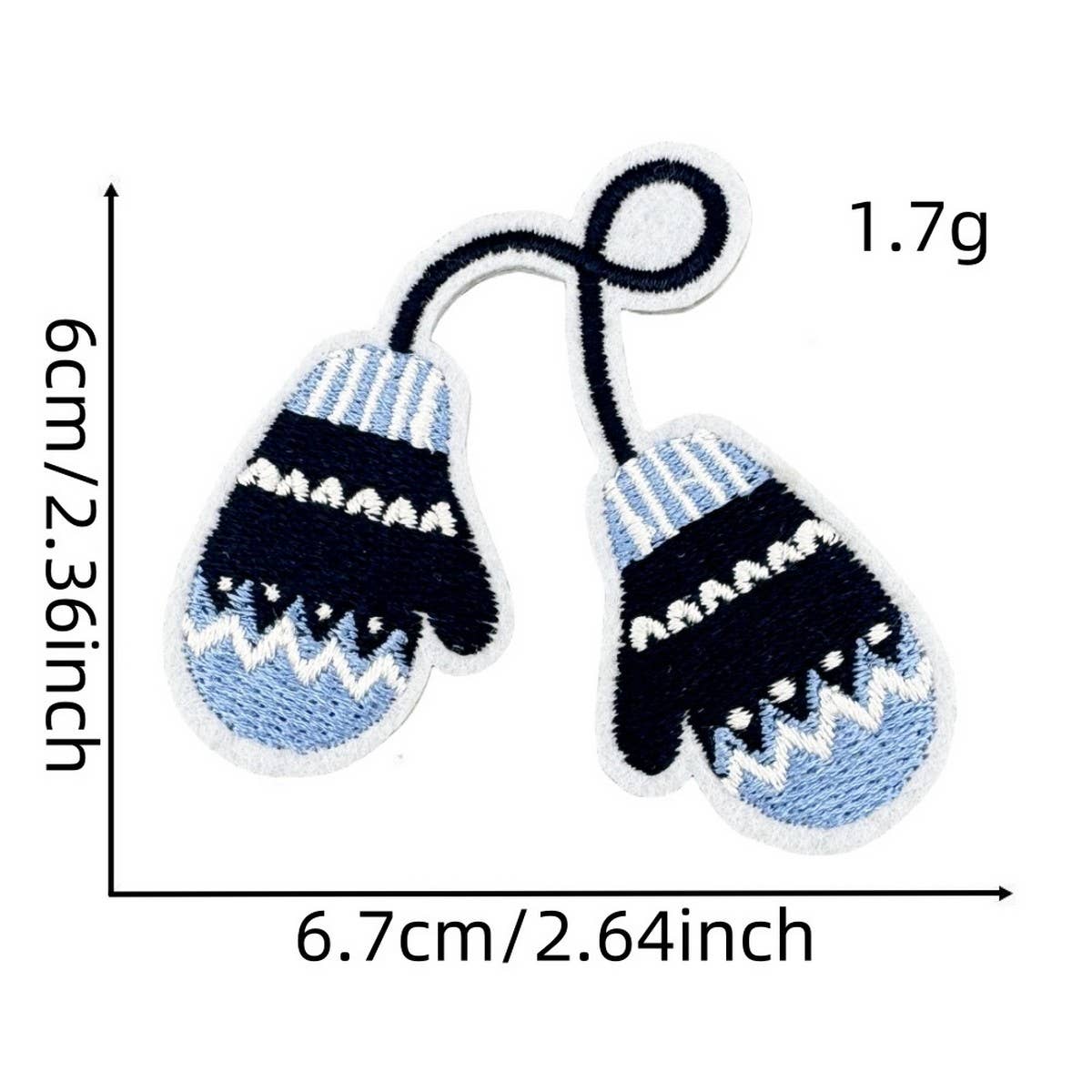 WINTER BLUE CHRISTMAS GRAFFITI EMBROIDERED PATCH