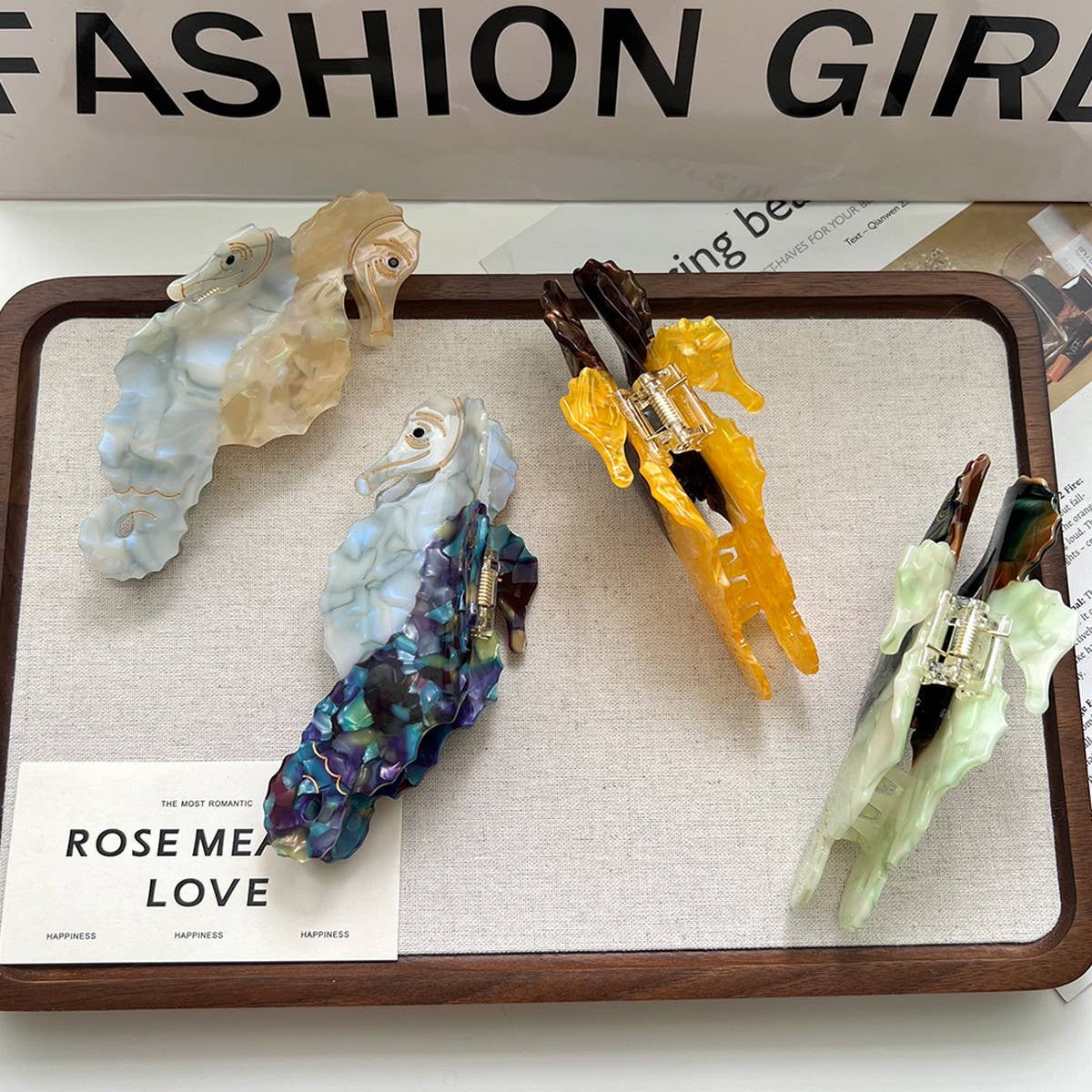 Cute Seahorse Acetate Shark Hair Claw Clip