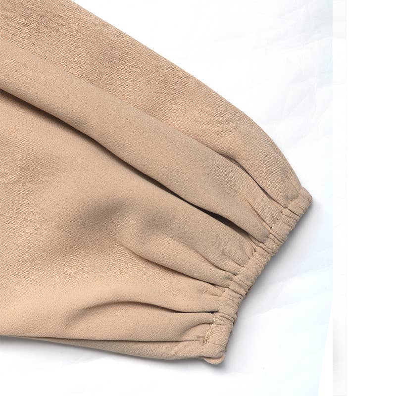 Solid-color casual lace-up V-neck stylish shirt