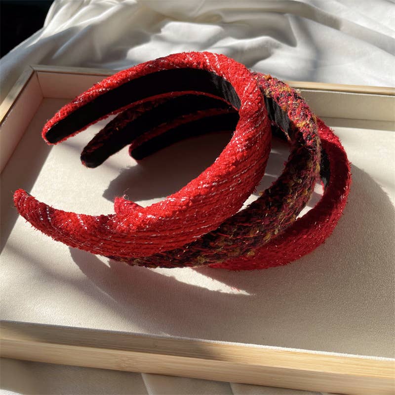 Woolen little fragrance bridal headwear headband check