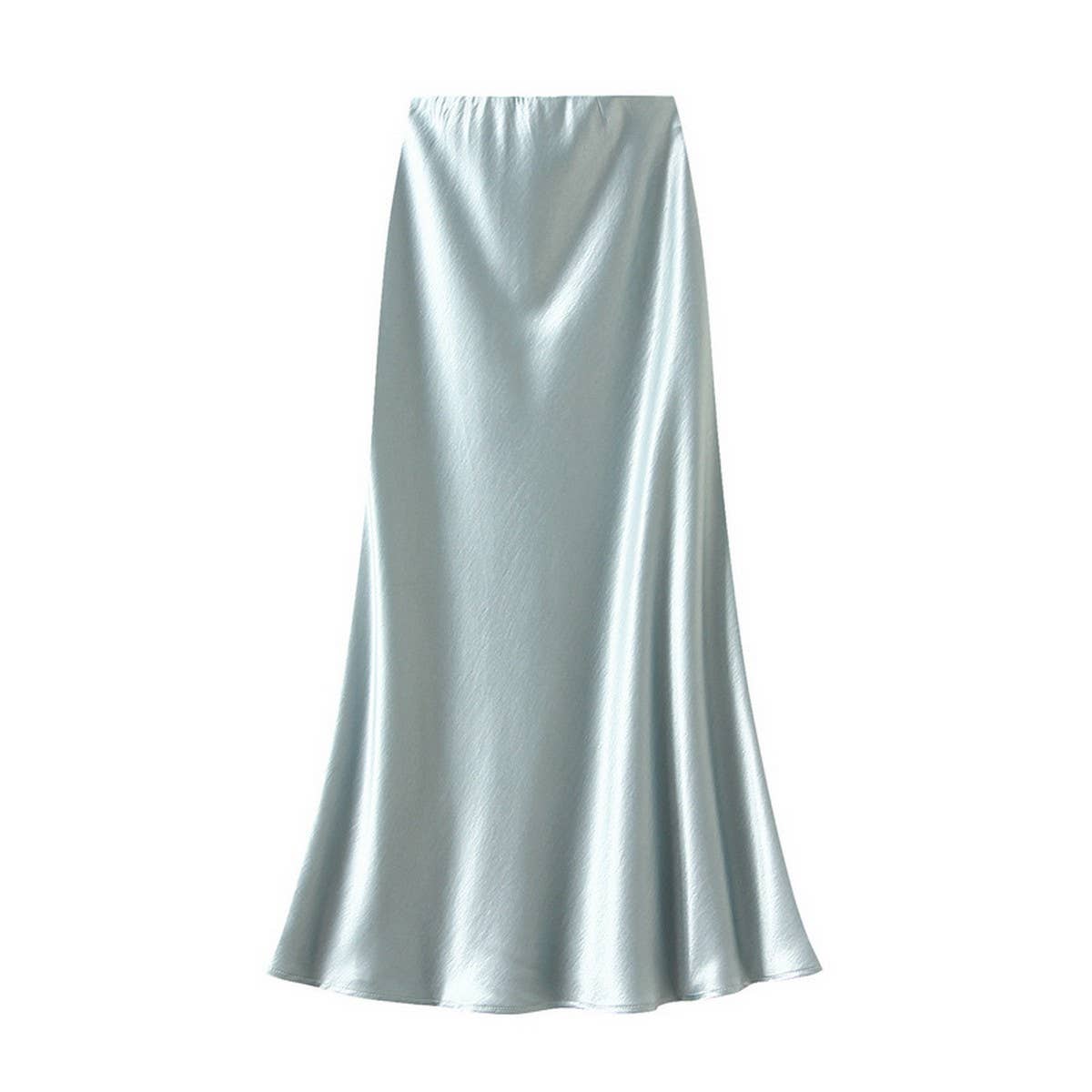 Satin Fishtail Midi Skirt with Slimming Fit