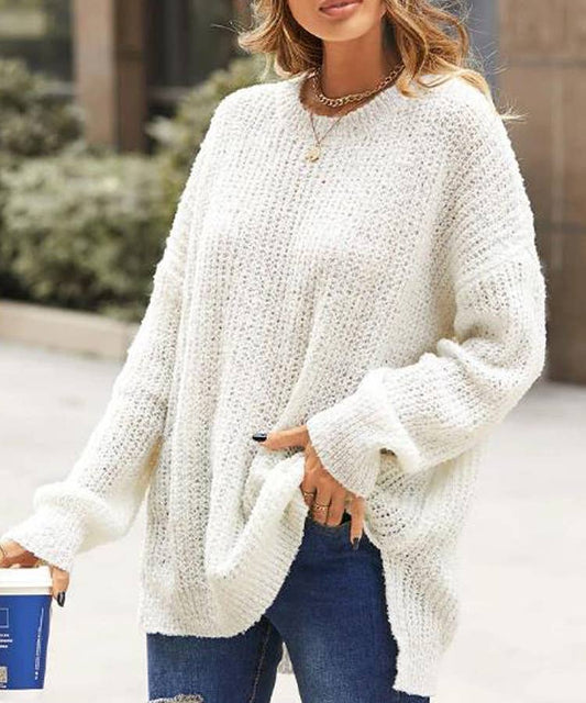 SIMPLE SOLID COLOR LOOSE COMMUTER SWEATER