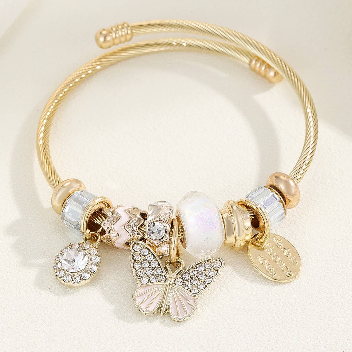 Alloy Stainless Steel Bracelet with Shell&Butterfly_CWMM8594