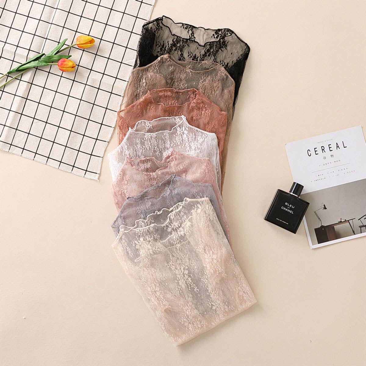 Sexy Mesh Blouse - Long Sleeve Lace Top for Women