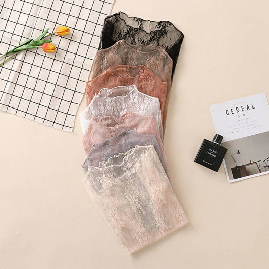 Sexy Mesh Blouse - Long Sleeve Lace Top for Women