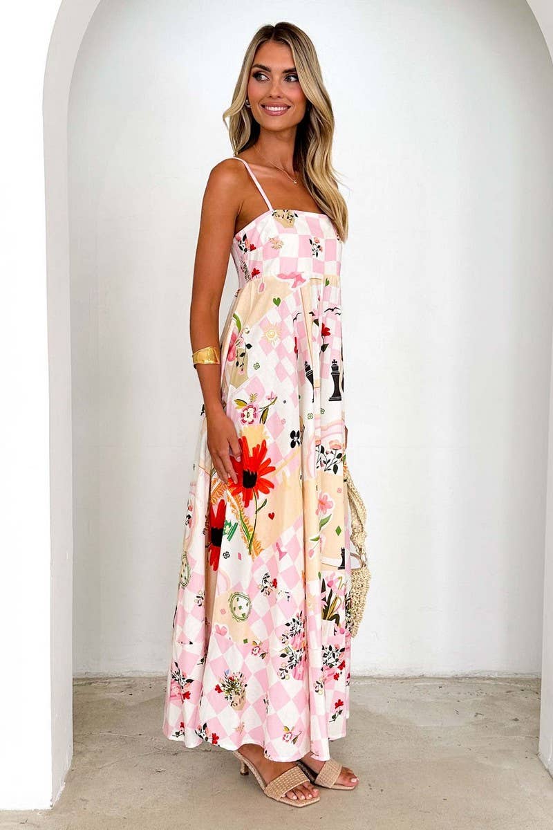 CWDMD5147_BACKLESS SPAGHETTI STRAP FLORAL MAXI DRESS