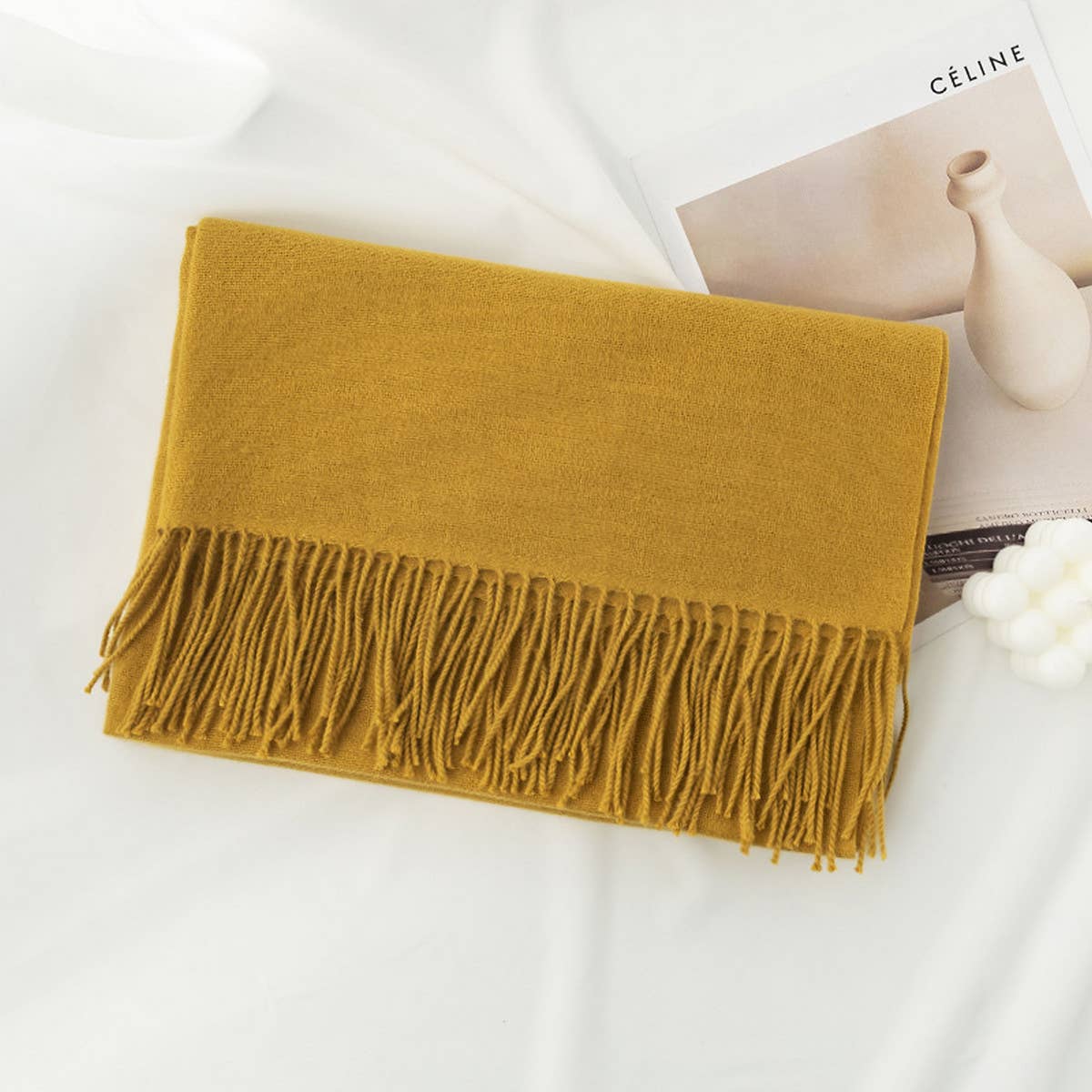Cozy Solid Color Winter Scarf with  for Women