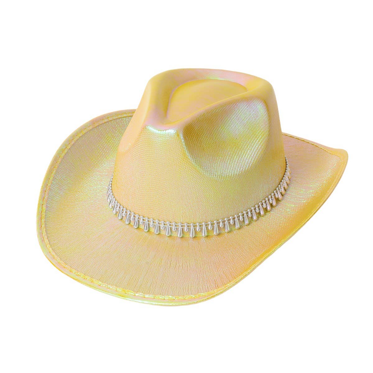 Beaded Teardrop Decor Fedora Cowboy Hat_CWAH3636
