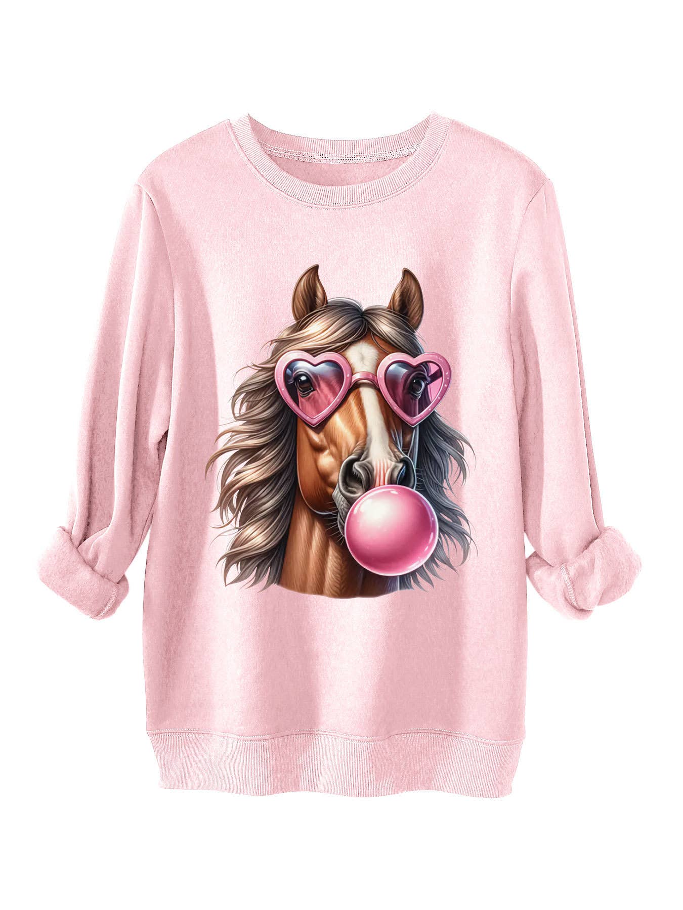 Horse head printed and thick thermal hoodie