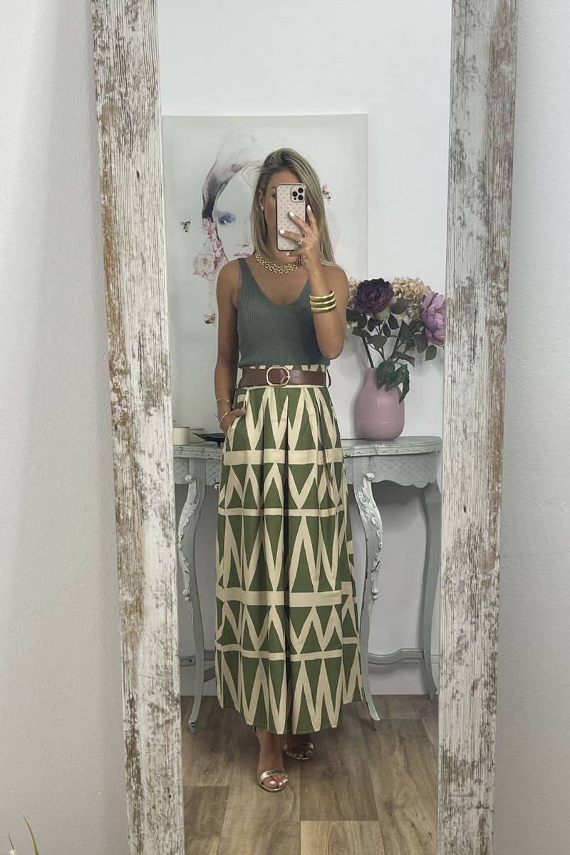 CWBLS0636_SUMMER A-LINE ELEGANT COMMUTER SKIRT