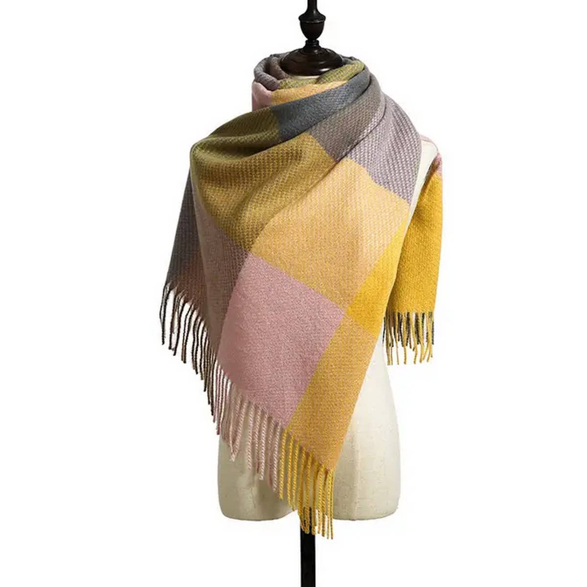 AUTUMN WINTER PLAID  THICK SHAWL SCARF_CWASC0176