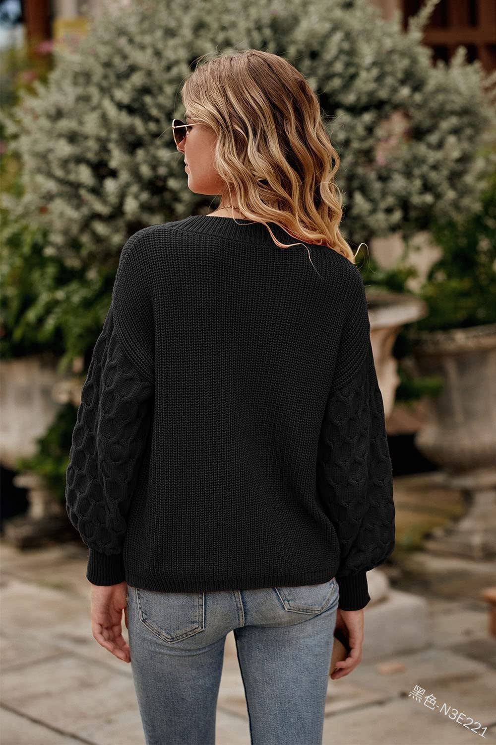 STYLISH COMMUTER LANTERN SLEEVE KNIT TOP