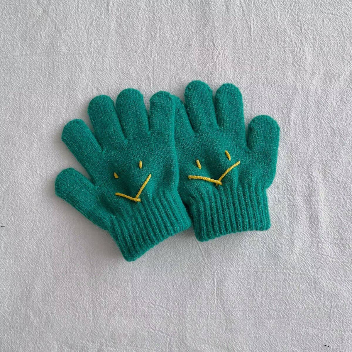 WINTER CUTE SMILEY FACE CHILDREN'S KNITTED GLOVES_CWAG0497
