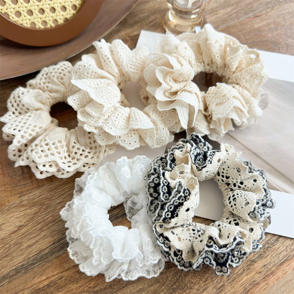 MULTI-LAYER HOLLOW PLEATED HAIR RING HAIR ROPE_CWAHA1368