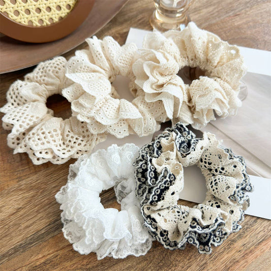 MULTI-LAYER HOLLOW PLEATED HAIR RING HAIR ROPE_CWAHA1368