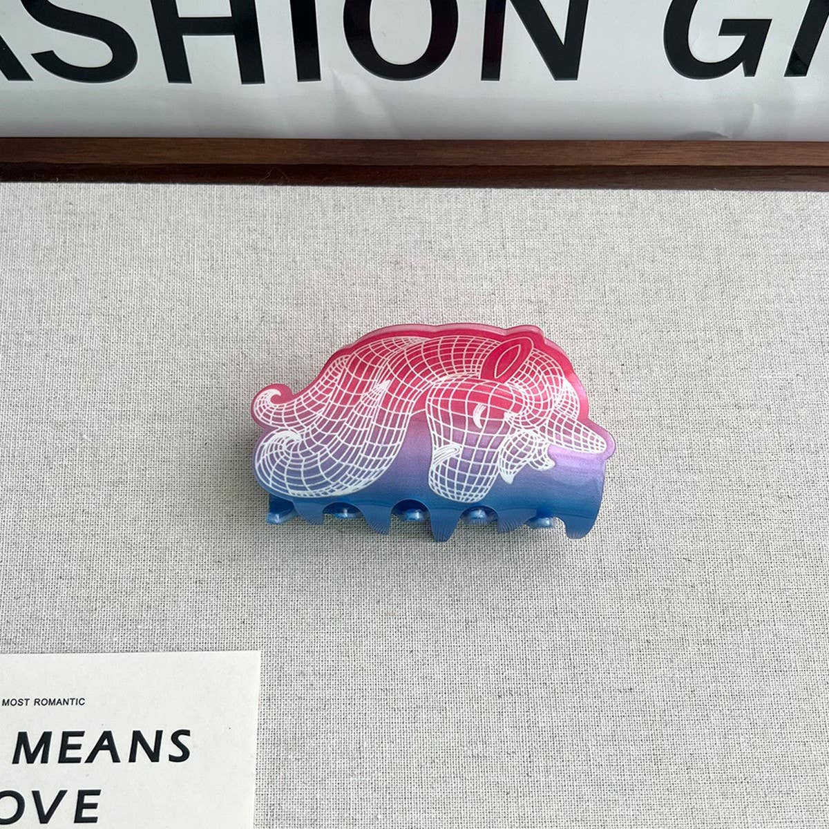 Gradient Bear & Mermaid Claw Clip ? Hand-painted