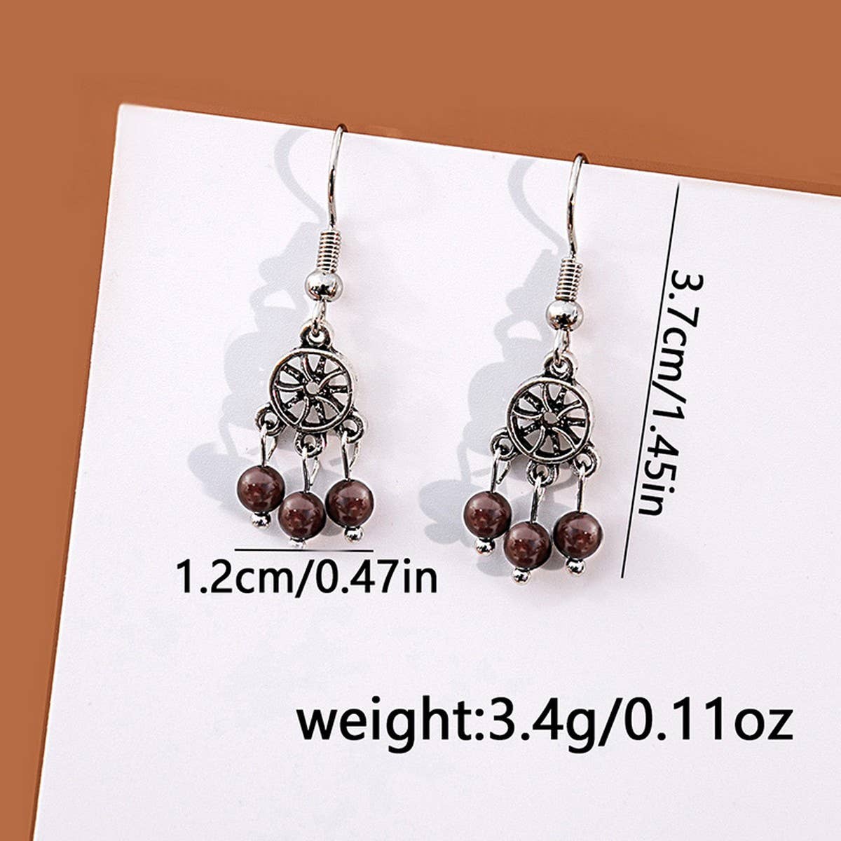 VINTAGE HOLLOW ROUND DISTRESSED EARRINGS