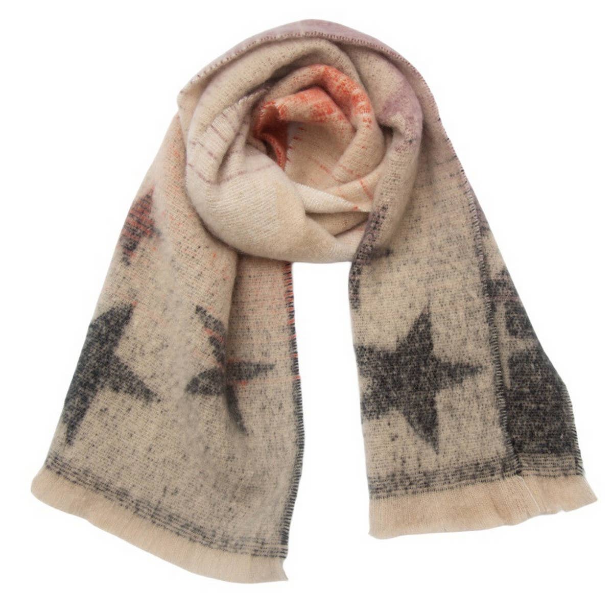 Star Gradient Scarf ??Jacquard Winter Wrap_CWASC0859