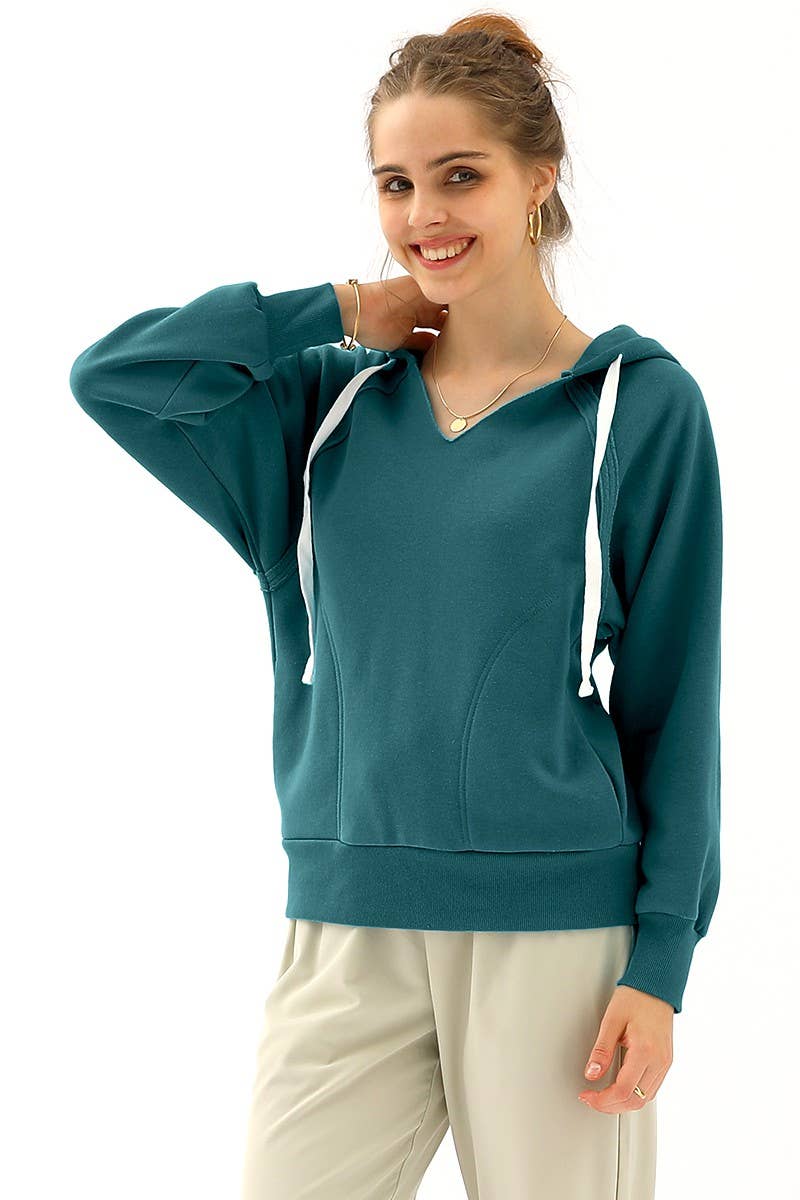 CWOHOL411_HOODIE SWEATSHIRT DRAWSTRING WITH FRONT POCKETS