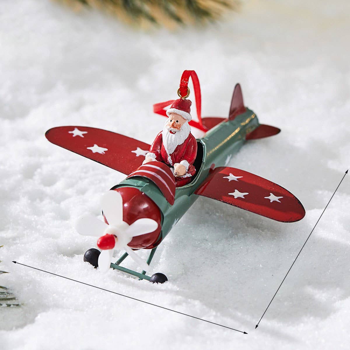 CWMM10418_CHRISTMAS METAL ORNAMENTS AIRPLANE SNOWMAN REINDEE