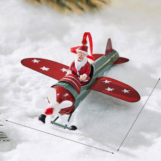 CWMM10418_CHRISTMAS METAL ORNAMENTS AIRPLANE SNOWMAN REINDEE