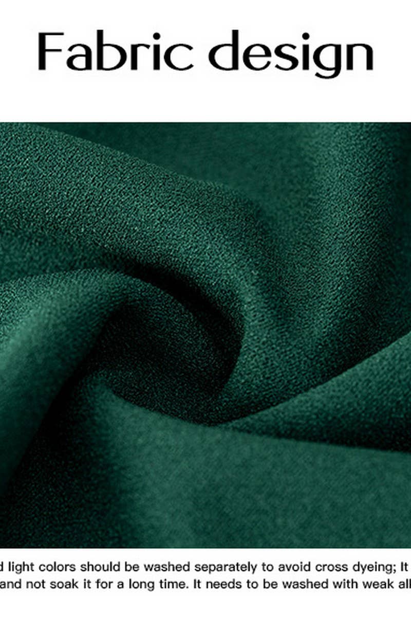 CWDSD6489_ROUND NECK SHIRRED PUFF SLEEVE SOLID DRESS