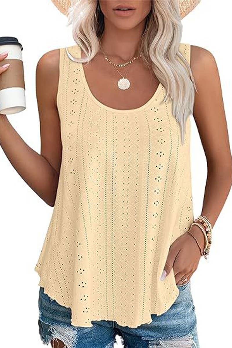 WOMEN ROUND NECK LOOSE SLEEVELESS TOP_CWTSTSL0062