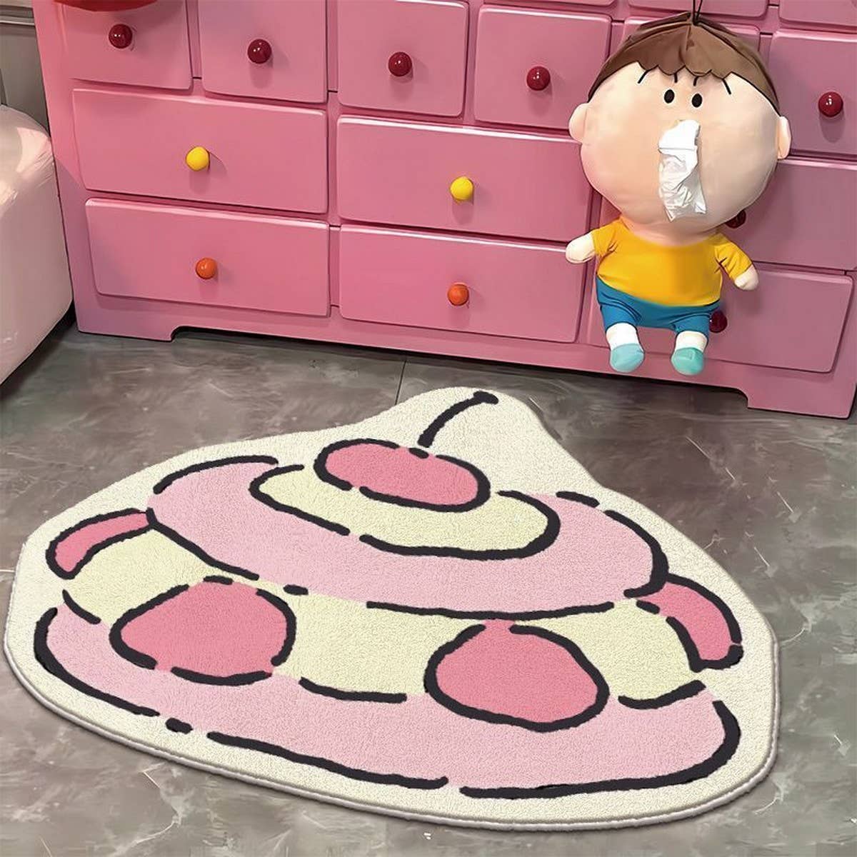 Cartoon Cake Mat, Cozy Rug for Bedroom & Bath_CWMM7506