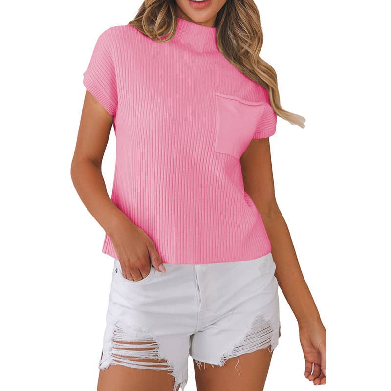 Solid color turtleneck simple thread sweater