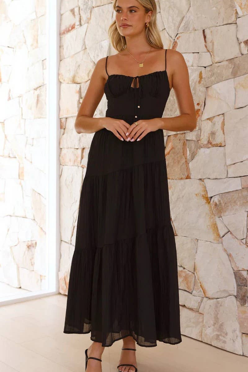 CWDMD5650_SLEEVELESS BACKLESS TIE STRAP MAXI FLARE DRESS