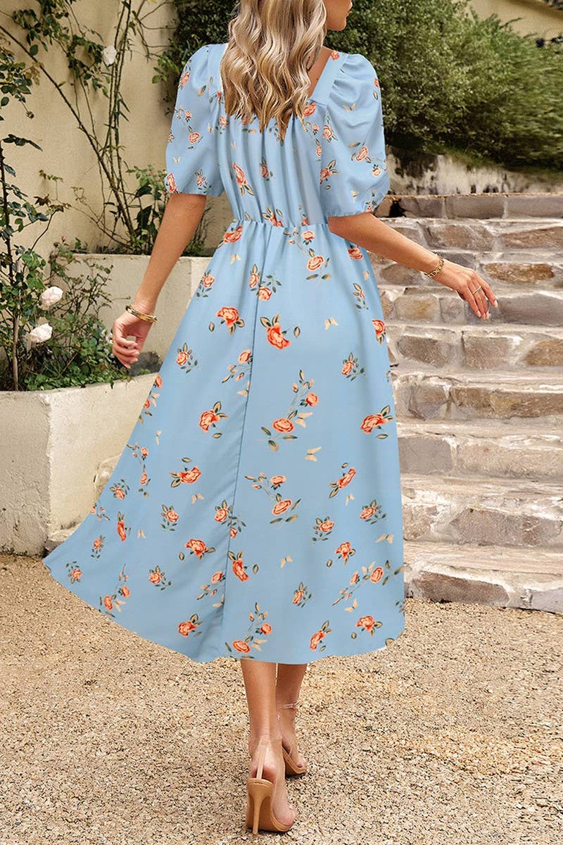 CWDMD6220_FLORAL LANTERN SLEEVE ELEGANT MAXI DRESS